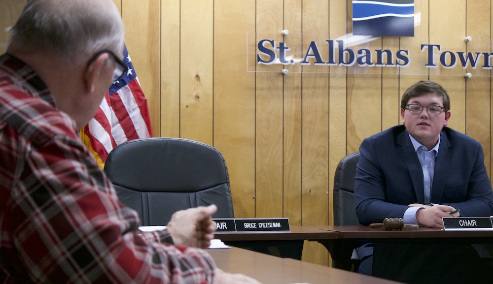 Selectboard chair Brendan Deso and Paul Larner, 1-15-2020